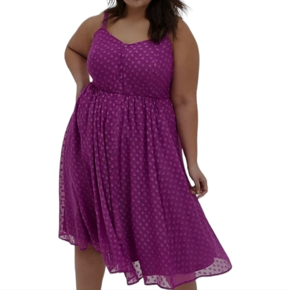 Torrid clip dot chiffon skater dress